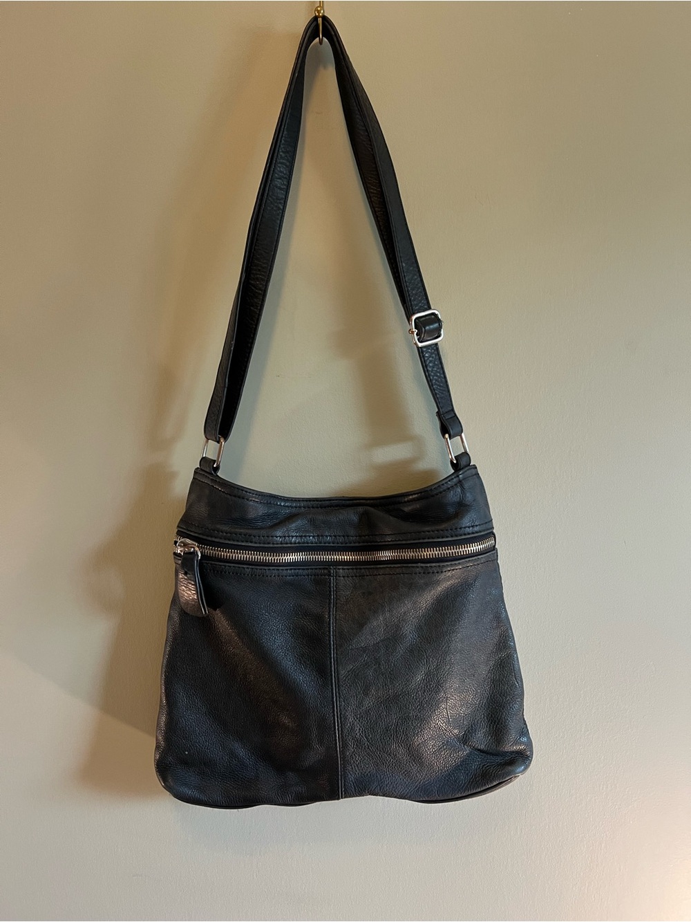 Margot New York Black Leather‎ Crossbody Bag